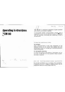 Hauck Timer TCM 80 manual. Camera Instructions.